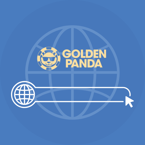 Image featuring the Golden Panda Casino logo with a visit website icon under it.