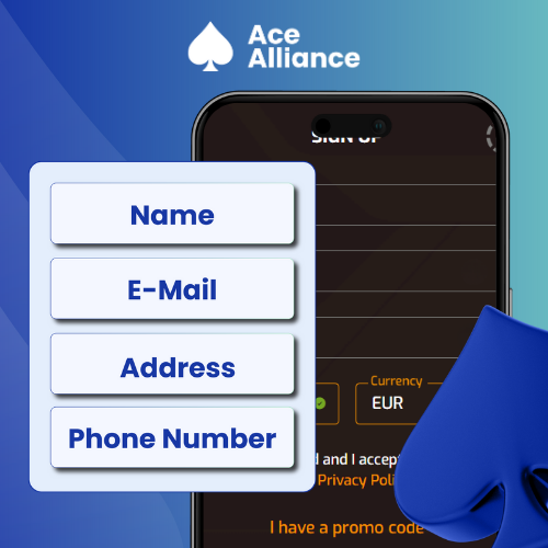 Sign-up form with fields for personal details on a phone