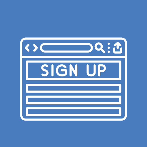 Simple sign-up form in a browser interface