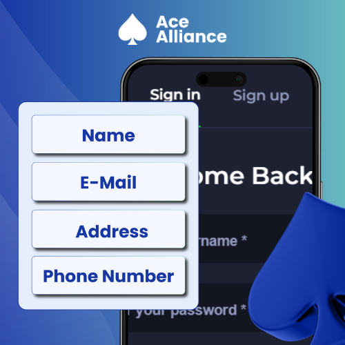 Sign-up page on mobile with fields for user details