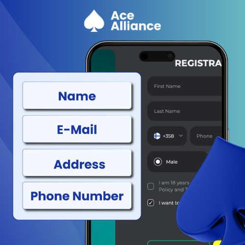 Registration form on mobile with required fields.