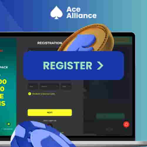 Registration screen with 'Register' button and bonus offer.