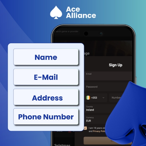 LegionBet sign-up form with name, email, address, and phone number.