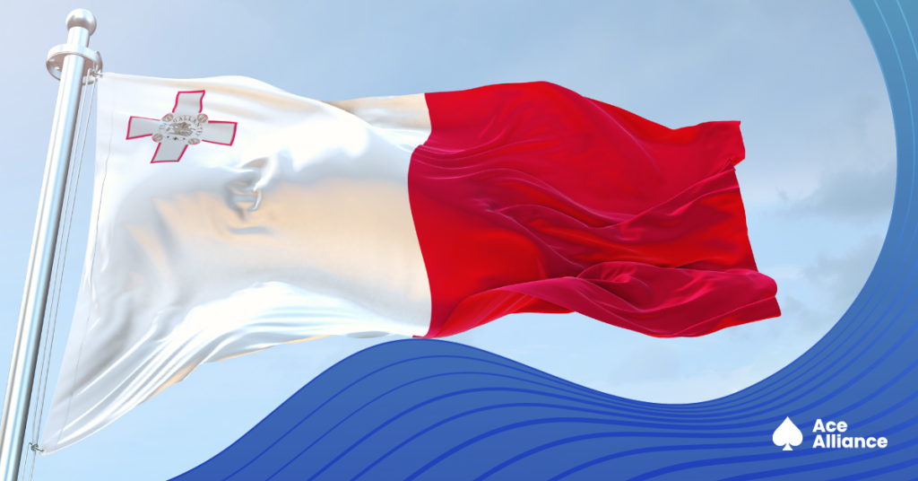 Maltese flag with Ace Alliance branding