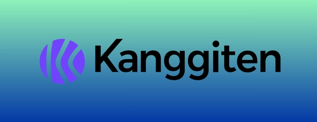 Kanggiten company logo on a blue gradient background.