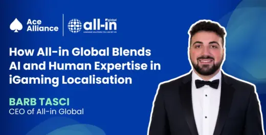 Barb Tasci interview cover about AI, compliance and human expertise in iGaming localisation.