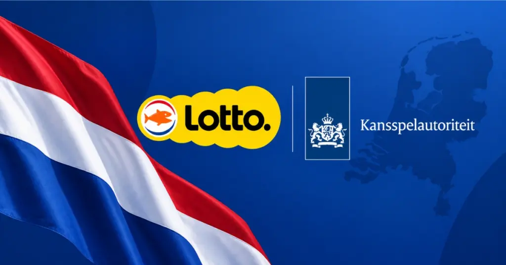 Lotto and Kansspelautoriteit logos displayed alongside the Dutch flag on an Ace Alliance-style blue background.
