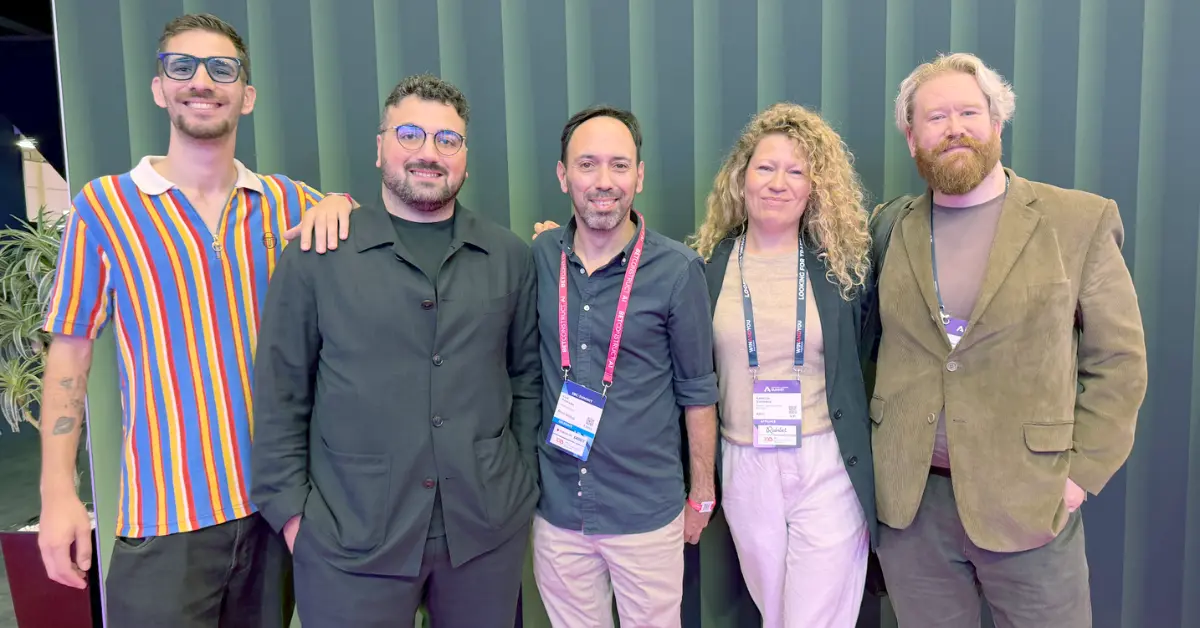 L-R - Gabriel Adão - Business Development Manager, Barb Tasci - CEO Luis Azevedo - Head of Sales Katerina Siriakova - Market Development Manager, Martin Calvert - Marketing Director.