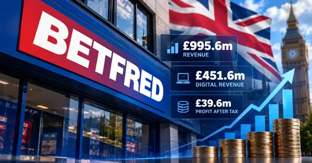 Betfred reports £995.6 million in revenue, £451.6 million in digital revenue and £39.6 million in profit after tax for FY2026.