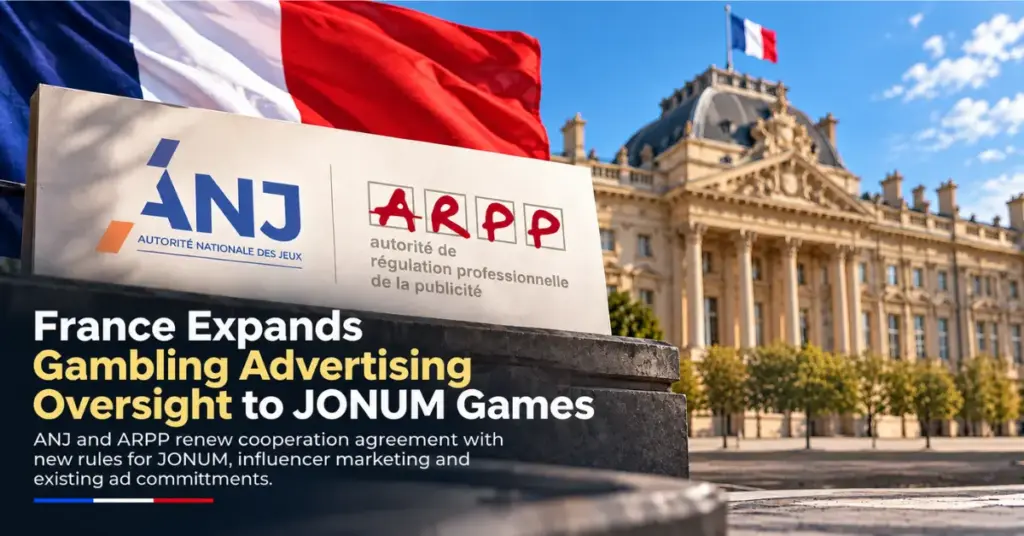 French government building and flags illustrating new ANJ and ARPP rules for JONUM.