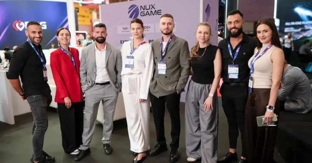 The NuxGame team at SBC Summit Lisbon 2026.