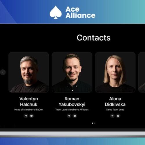 Makeberry Affiliates team profiles with partnership contact details.