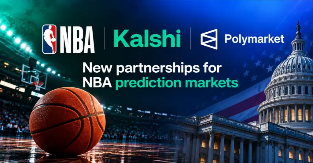 NBA prediction market partnerships with Kalshi and Polymarket amid US regulatory oversight.