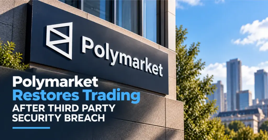 Polymarket resumes trading following a third-party security breach in October 2026.